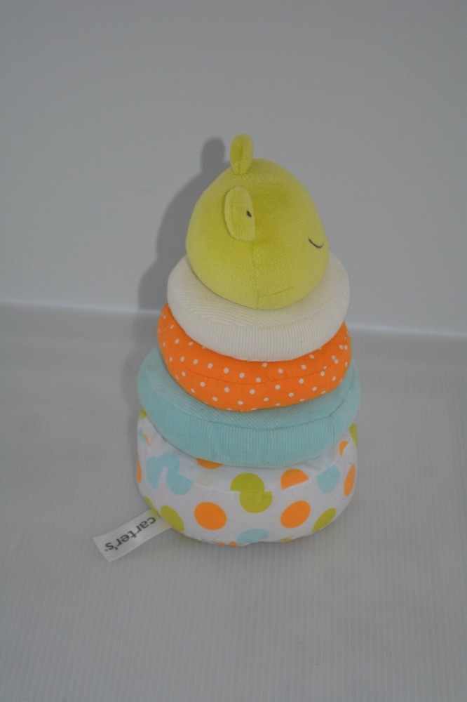 Carter's Plush Baby Soft Ring Stacker Frog Teether Toy Infant Learning HTF Rare