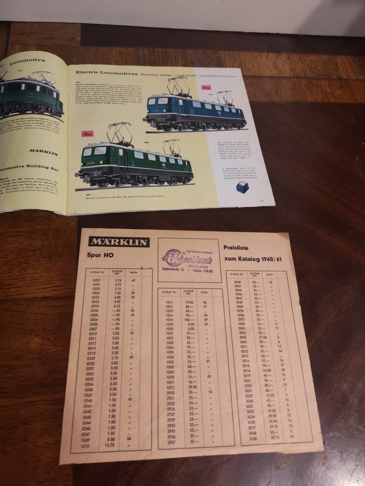 MARKLIN 1960/61 CATALOG with Insert