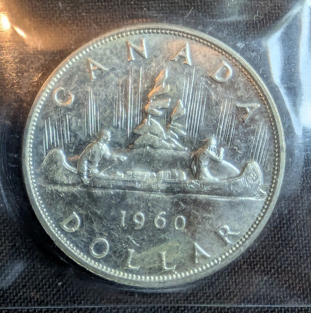 1960 Canada $1 - 80% Silver Dollar - MS63