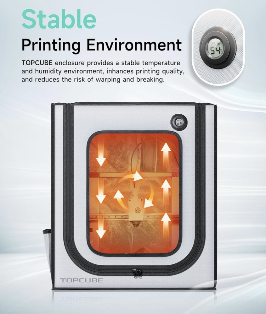 3D Printer Enclosure Bambu Lab A1 LED Light Fireproof Dustproof Noise Reduction
