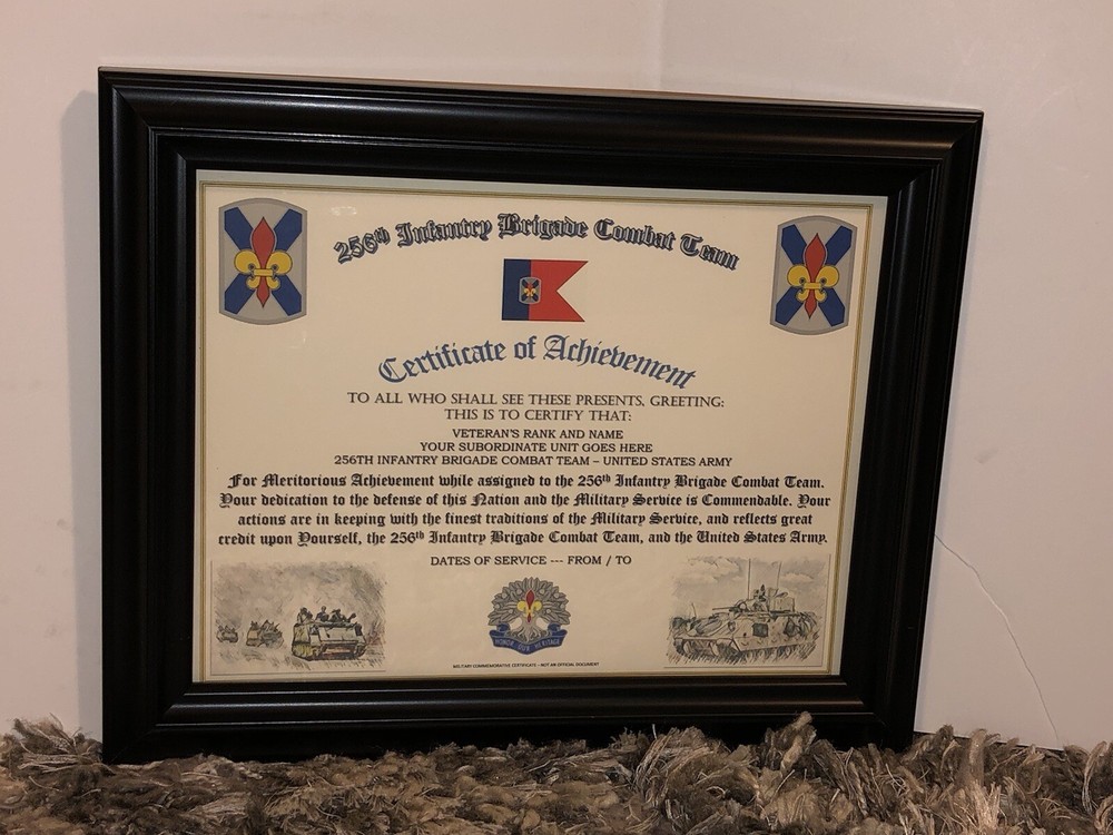 256TH INFANTRY BRIGADE COMBAT TEAM - COA / (COMMEMORATIVE CERTIFICATE)