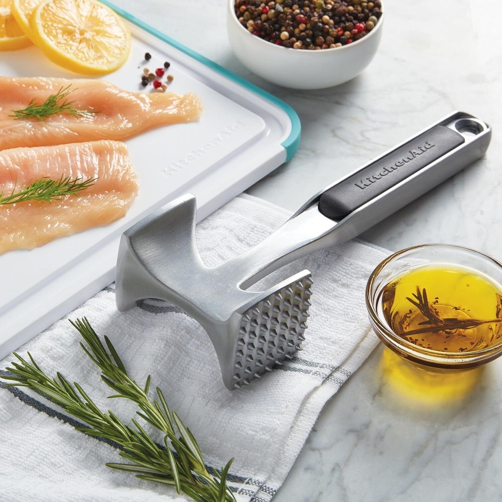 KitchenAid Gourmet Multi Sided Meat Tenderizer for Pounding Meats, Black