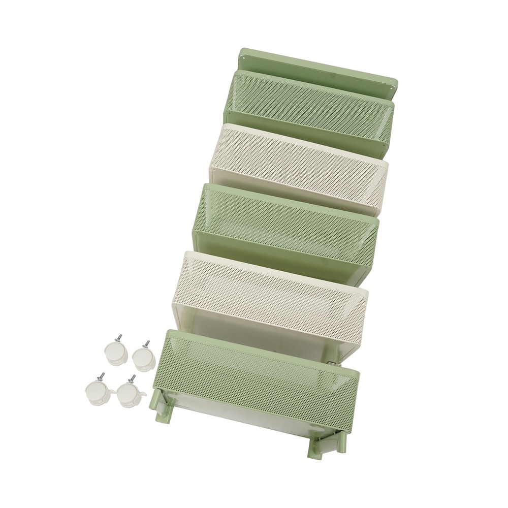 Rotating Storage Rack, Kitchen Organizer With Rotating Basket, Green+White