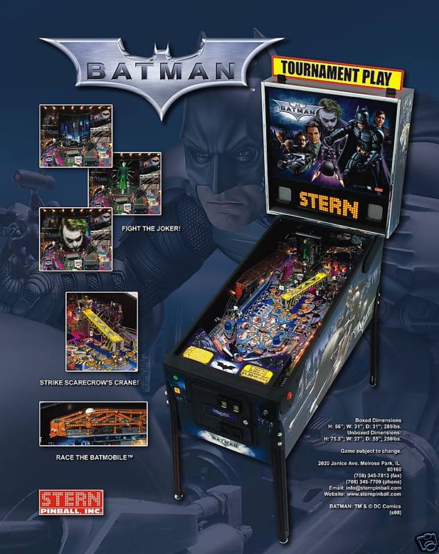 2008 STERN BATMAN PINBALL FLYER