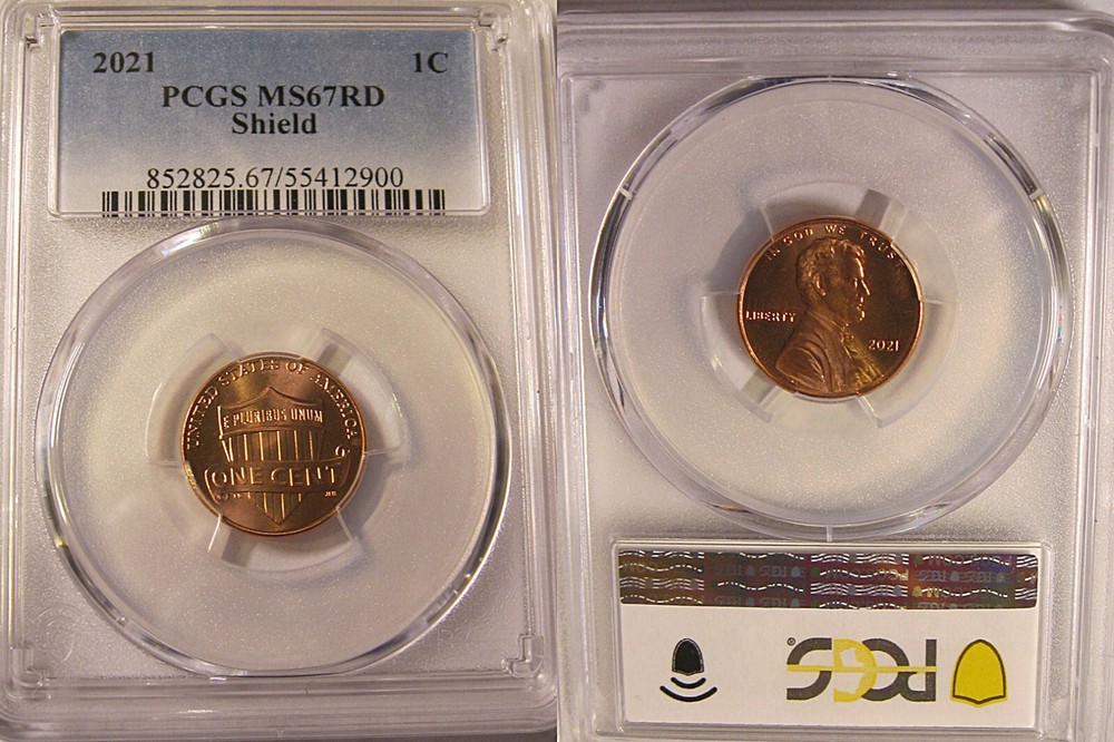 2021 P Lincoln SHIELD Cent 1c PCGS MS67RD