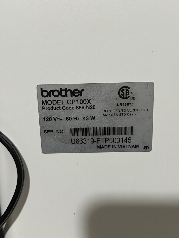 Brother CP100X Computerized Sewing and Quilting Machine Untested
