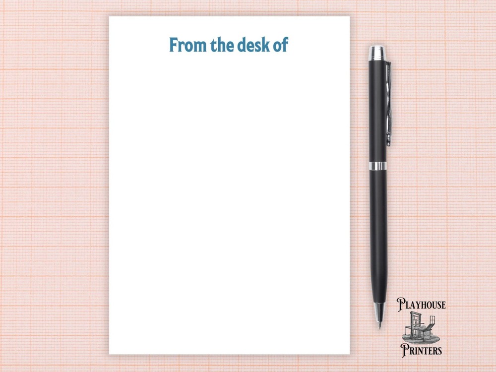 Personalized 4x6 Blank Notepad - Font and Color Options