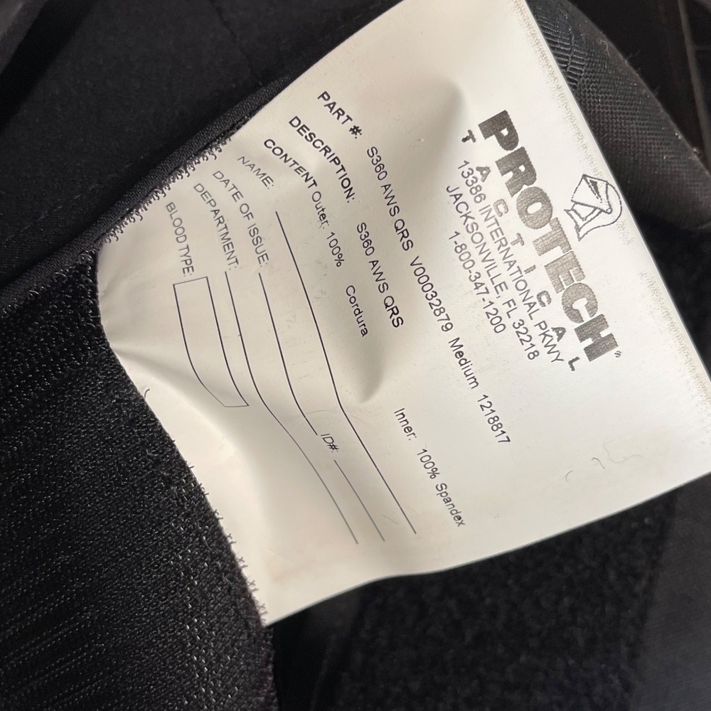 PROTECH Tactical Armor Plate Rack Carrier SHIFT AWS QRS Medium Black Webless