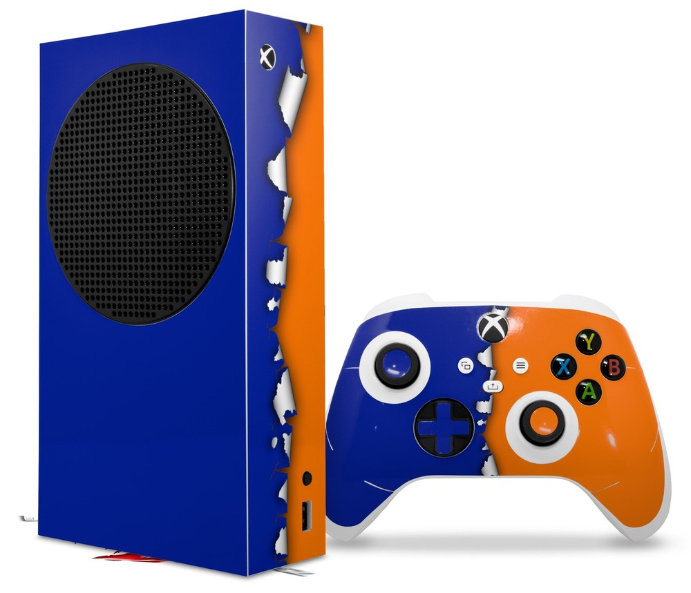 Skins XBOX Series S Console Controller Ripped Colors Blue Orange