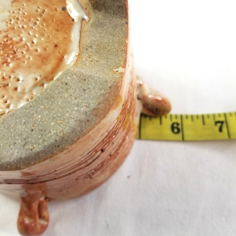 Studio Art Pottery Small Planter Pot Rust Color Handles 6 x 6