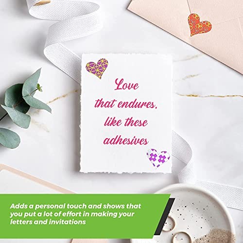 Valentines Heart Stickers with Assorted Patterns Metallic 200-Multicolor