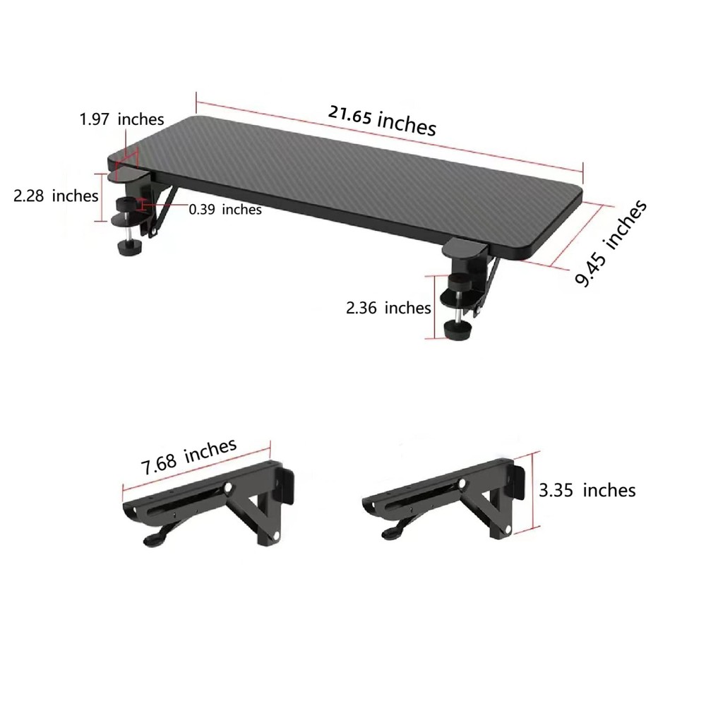 Desk Extender 21.65"x9.45" Arm Support Collapsible Ergonomics Computer Table ...