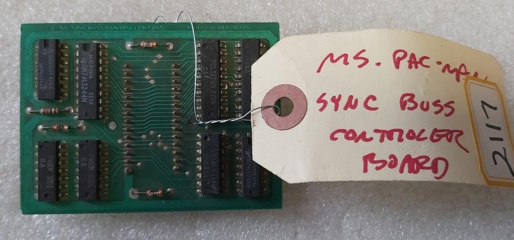 MS. PAC-MAN PACMAN Arcade Game SYNC BUS CONTROLLER Q Board (2117)