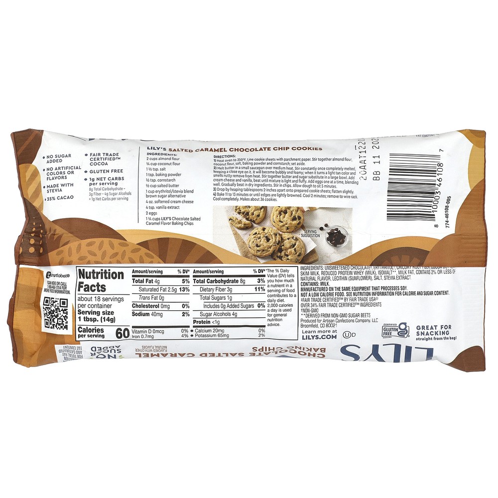 Baking Chips, Chocolate Salted Caramel, 9 oz (255 g)