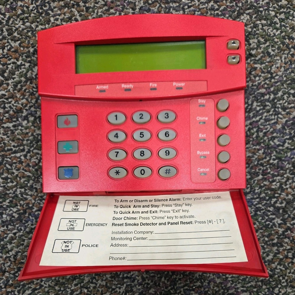 CADDX GE Security Interlogix NX-148E CF LCD Red Keypad