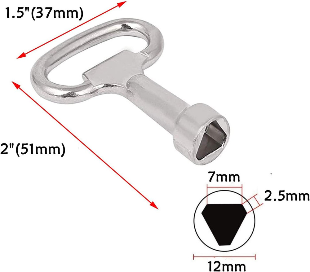 2.0" X 1.5" Triangle Socket Spanner Key Matel Triangular Socket Universal Utilit