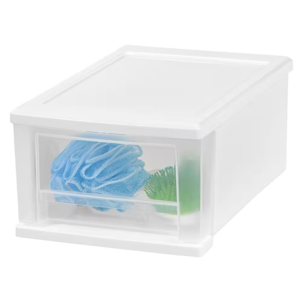 Stacking Storage Bin in White (Holds Approx. 7 Qt.)