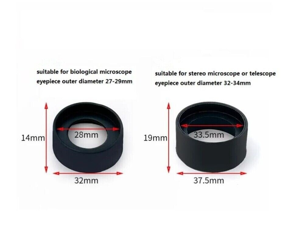 2PCS Rubber Eyepiece Foldable Eye Cups for Microscope Binoculars 27-29mm/32-34mm