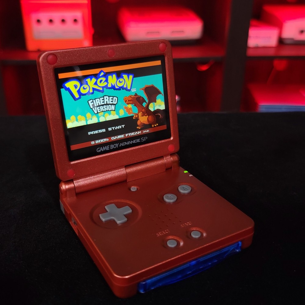 Red Nintendo Game Boy Advance GBA SP IPS  V2 And USB-C