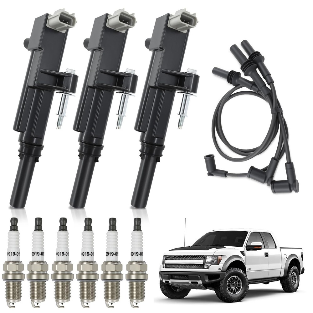 3pcs UF640 Ignition Coil Pack 4504 Double Iridium Spark Plug & 27738 Spark Pl...