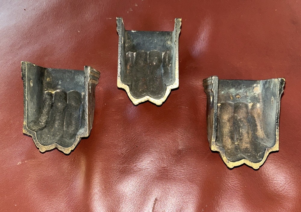 3 Vintage Brass Table Claw Feet