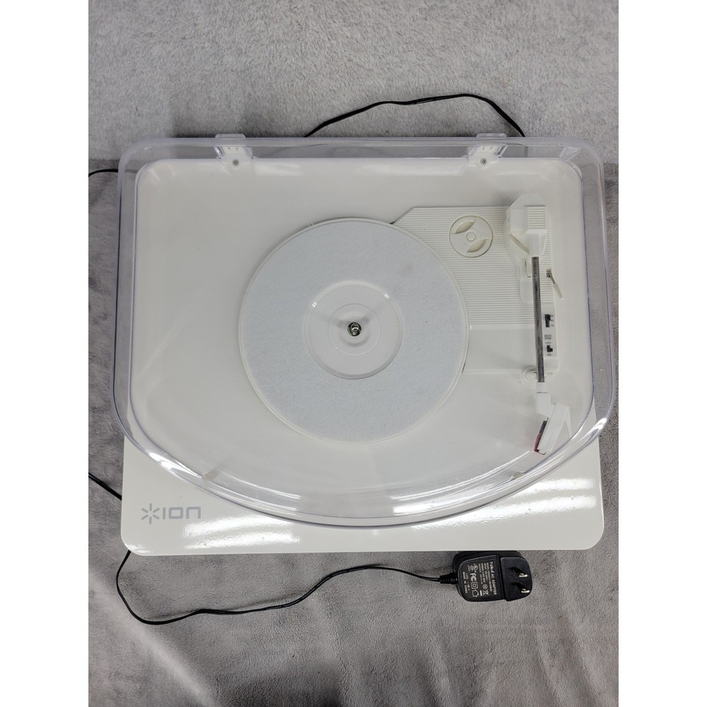 ION Photon LP 3-Speed USB Turntable Record Player with LED Lighting White Works