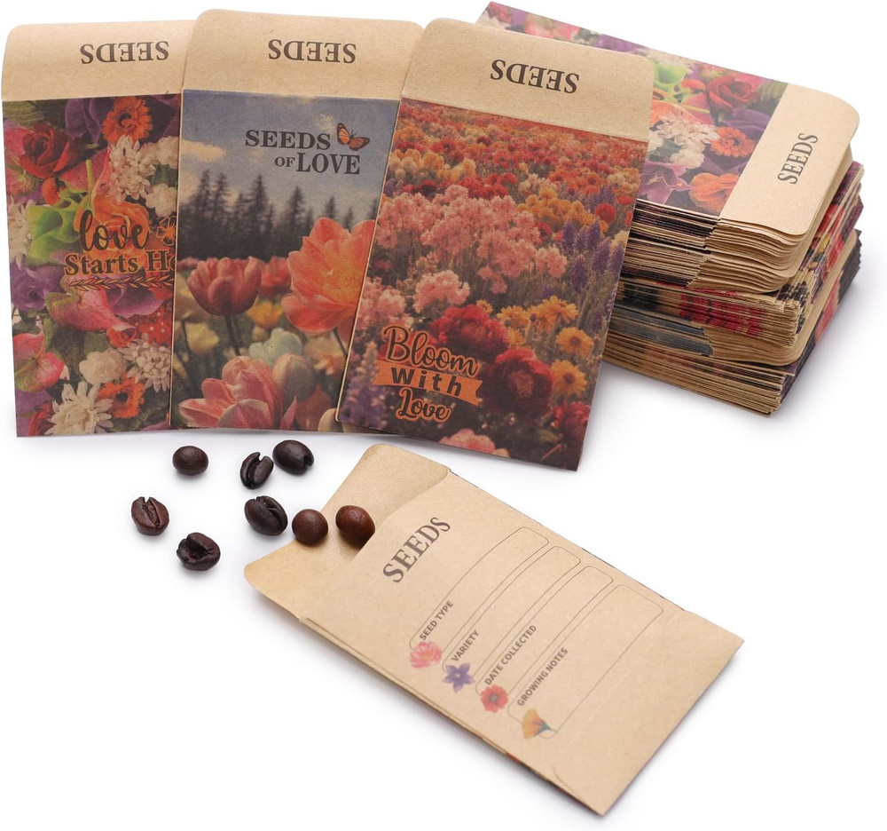 200 Pcs Seed Envelopes, Seed Packets Self-adhesive Sealing Small Seed Saving Env