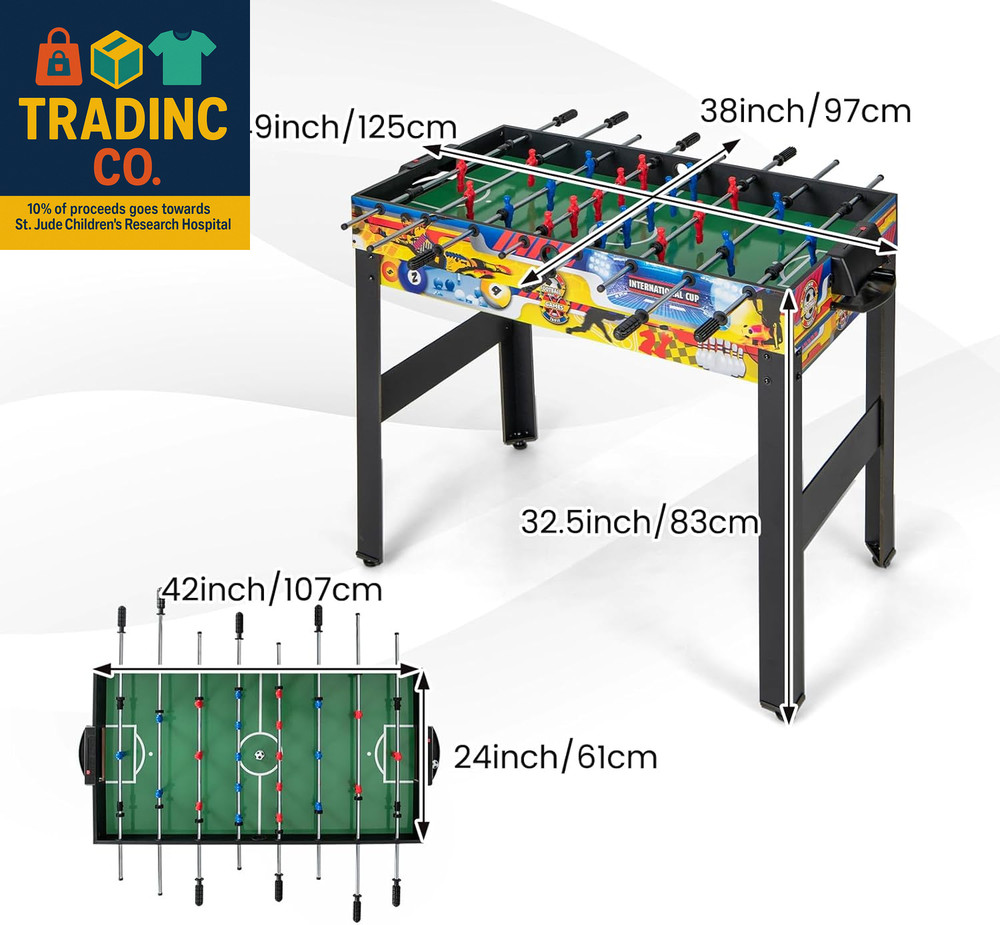 12-In-1 Multi Game Table, Combo Game Table Set with Foosball, Billiards, Table T