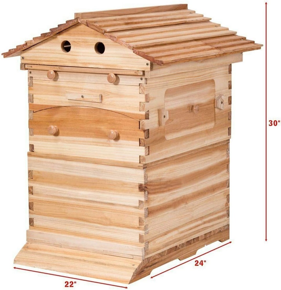 7Pcs Automatic Bee Frames w/ Auto Beehives Honey House Beekeeping Boxes Bee Hive