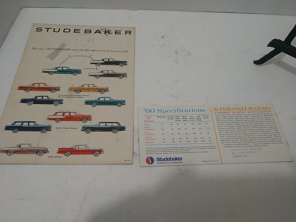 Studebaker Sales Brochure 1957 And 1966