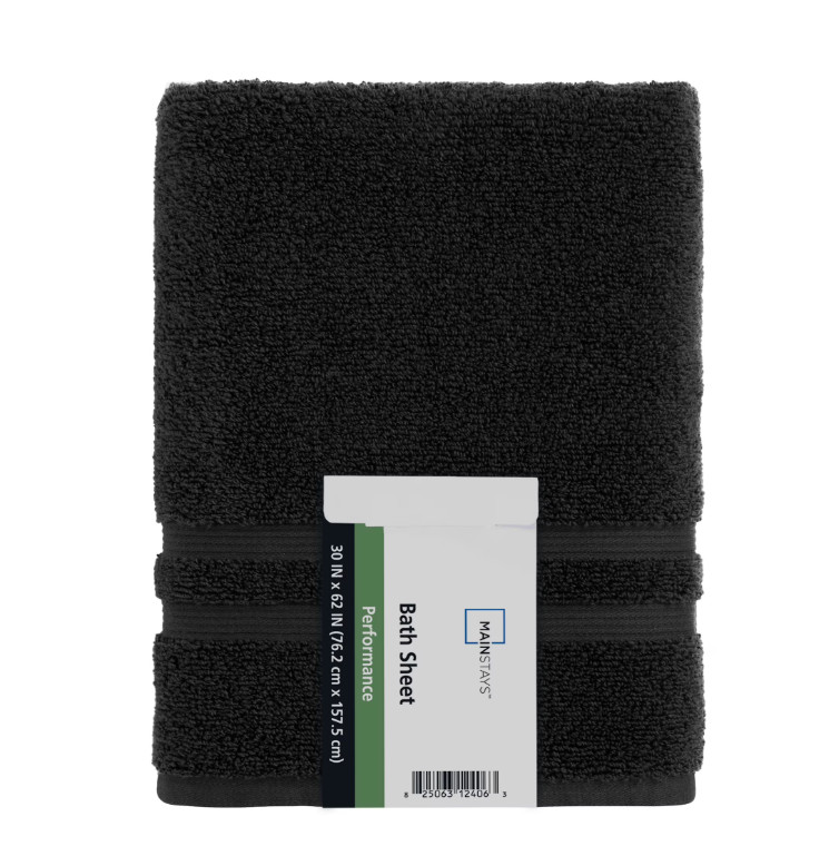 Mainstays Performance Cotton Bath Sheet, Oversized Super Soft Quick Dry Fade Res