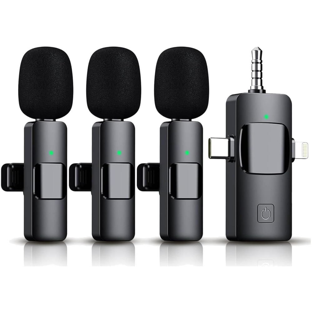Compact Wireless Lavalier Microphone for iPhone & Android - 12-Hour Battery Life