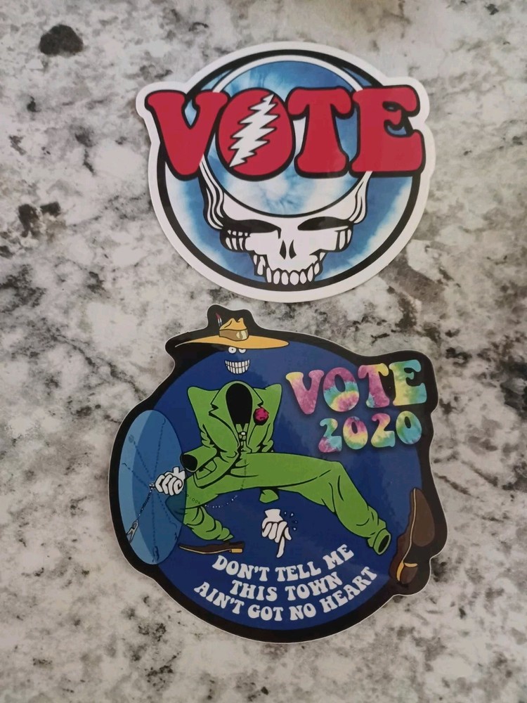 2 Grateful Dead sticker decal 4" x 4" VOTE