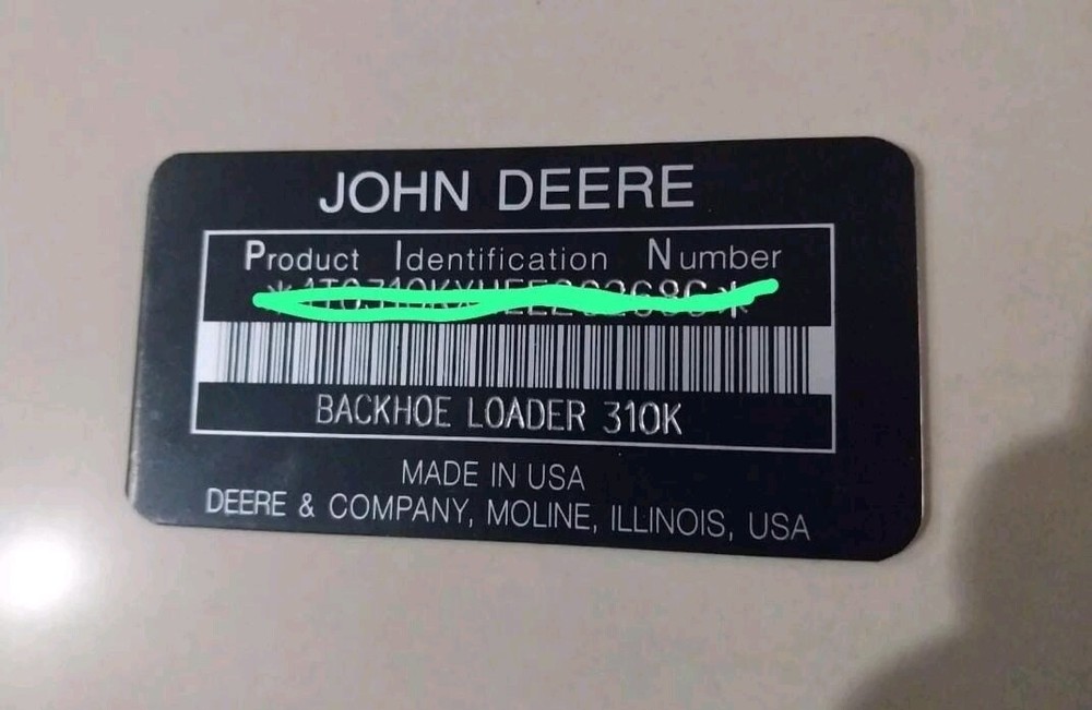 Aluminum Data Plate Engraved Fit For John Deere Backhoe Loader