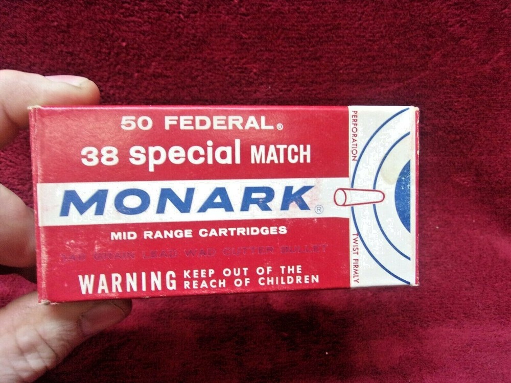 Vintage Federal Monark 38 Special Match, Ammo Box, (Empty)