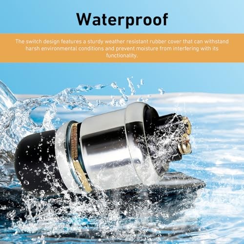 Push Button Starter Switch, 12V 50A Waterproof Car Engine Start Push Button,