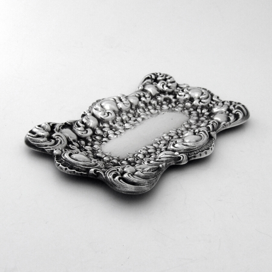 Repousse Rectangular Pin Tray Sterling Silver
