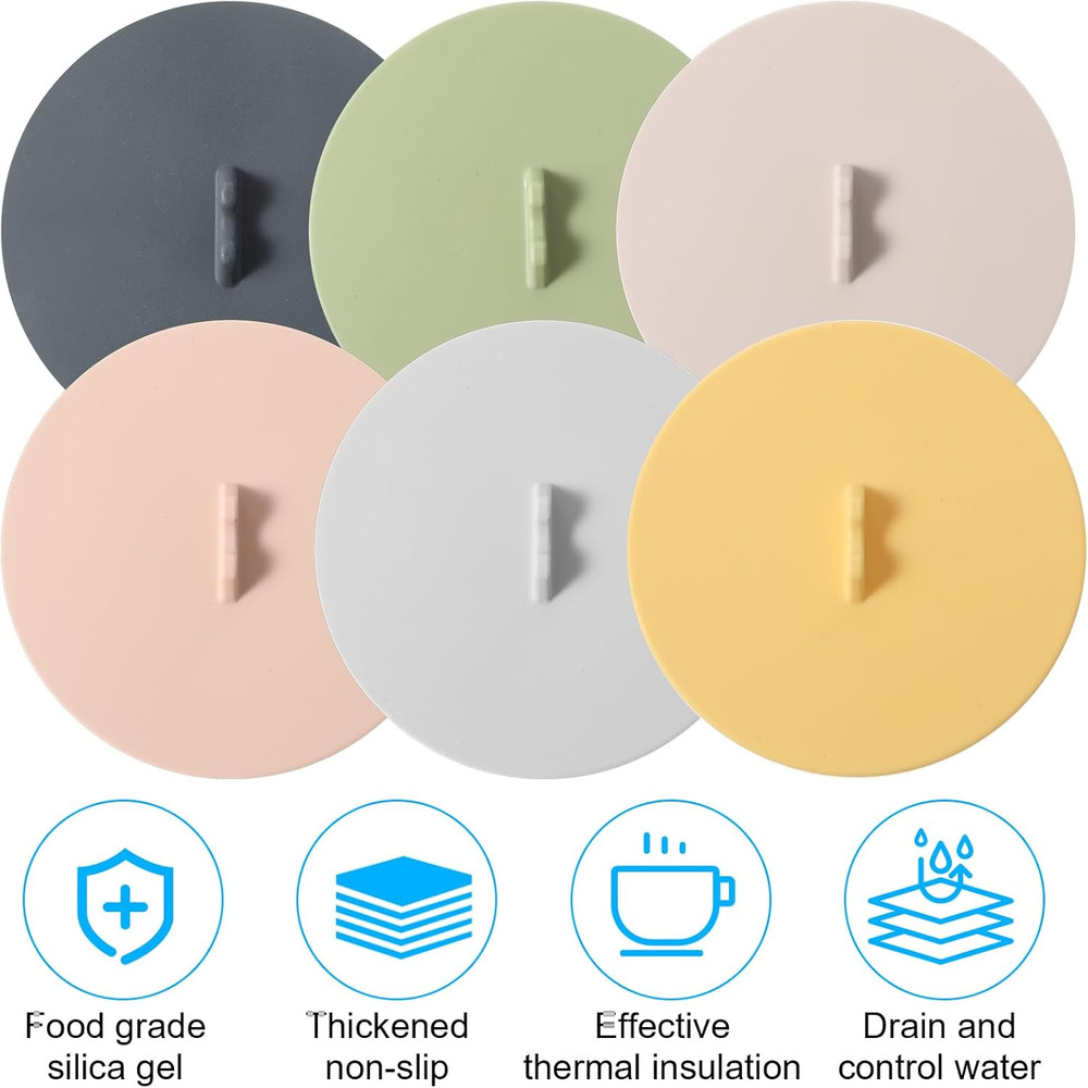Best Silicone Lids for Cups 6Pcs Cup Covers Colored Universal Lids