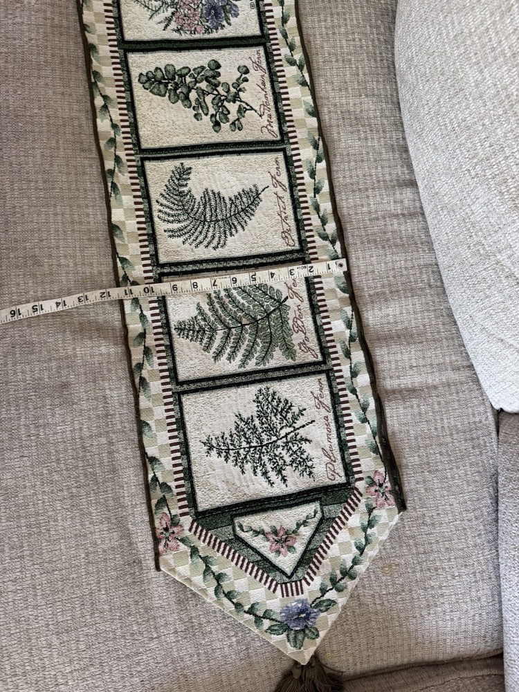Tapestry Floral Table Runner Lined With Tassels