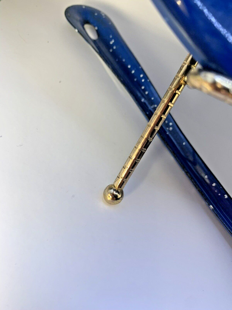 Enamelware Blue Plate and Spoon