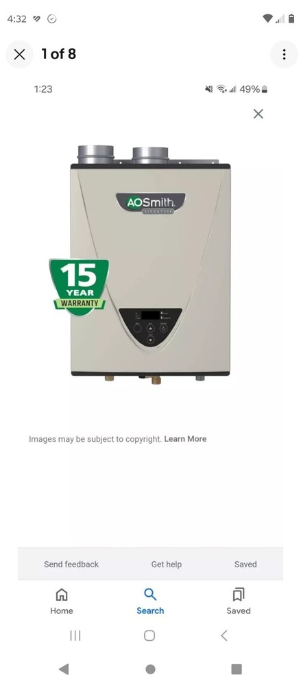 ao smith tankless water heater gt15-540-ni 199000 btu