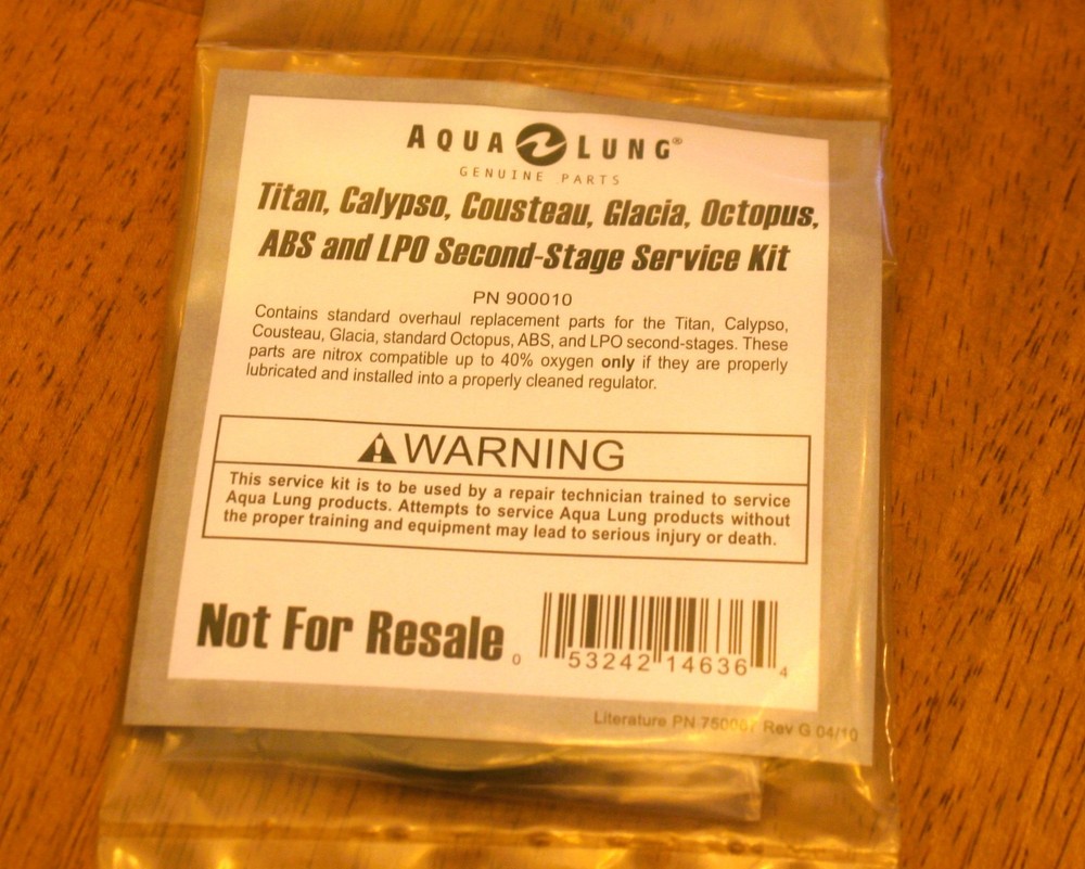 Aqualung Titan ABS Calypso second stage service kit scuba regulator NOS