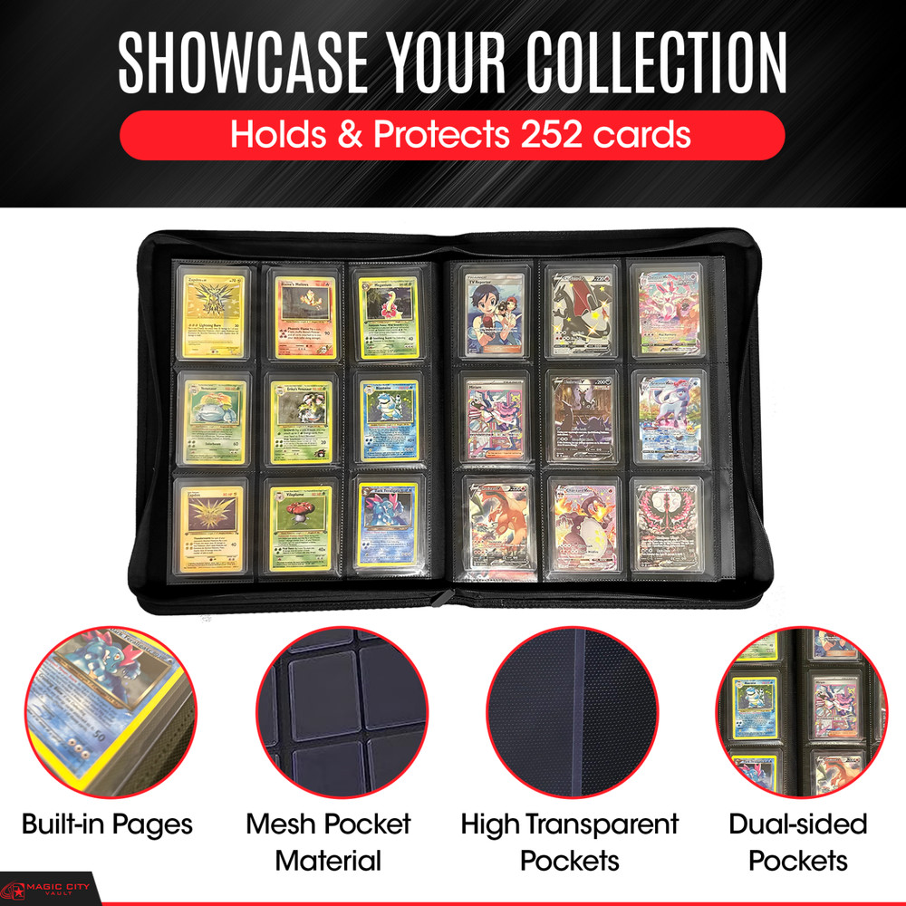 Magic City Vault | Leather TopLoader Binder | Holds 252 Standard 3”x4” Toploader
