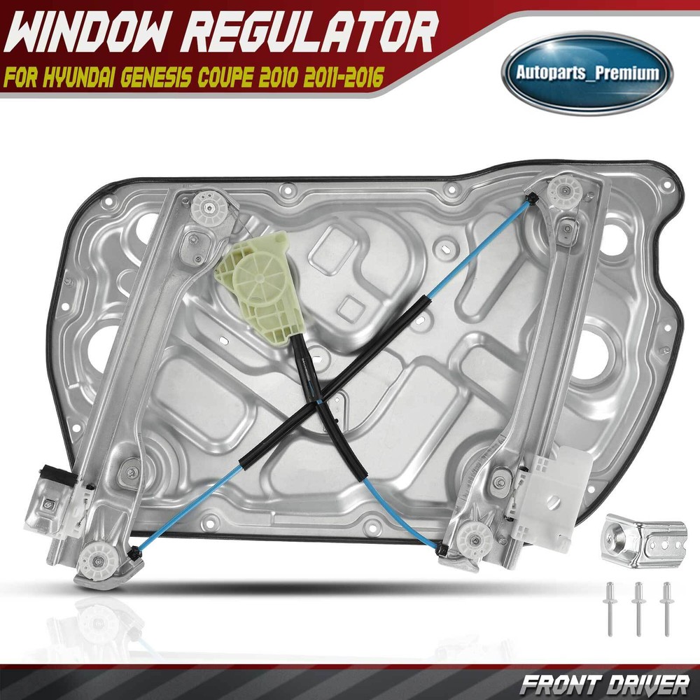 Front Left Power Window Regulator w/ Panel for Hyundai Genesis Coupe 2010-2016