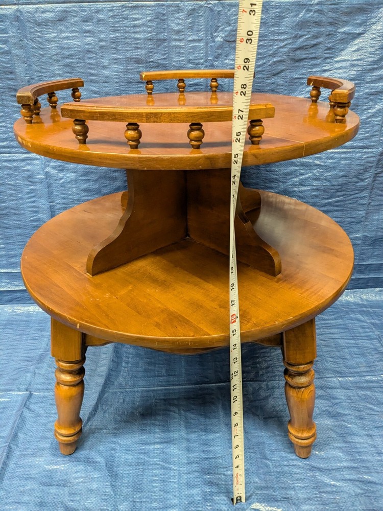 Vintage Two Tier End Table Round Side Table