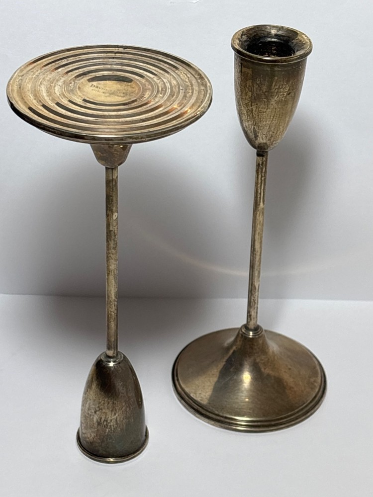 David Orgell Sterling Silver Weighted Candle Holders 8”