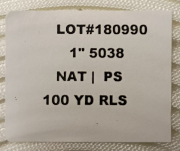 1" White Nylon Webbing Strap Binding Tape Milspec 5038 100 Yards