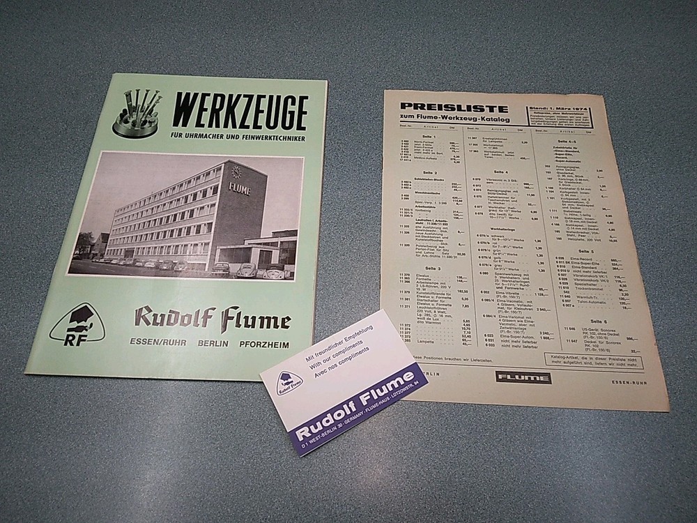 Rudolf Flume Catalog 1967