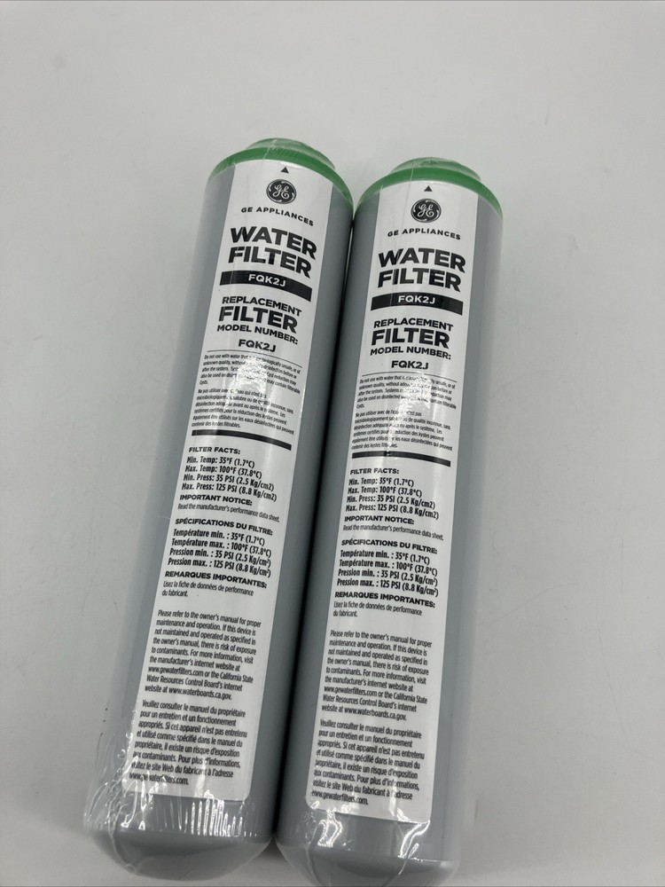 2-Pack GE FQK2J Replacement Under Sink Water Filters - Factory Sealed