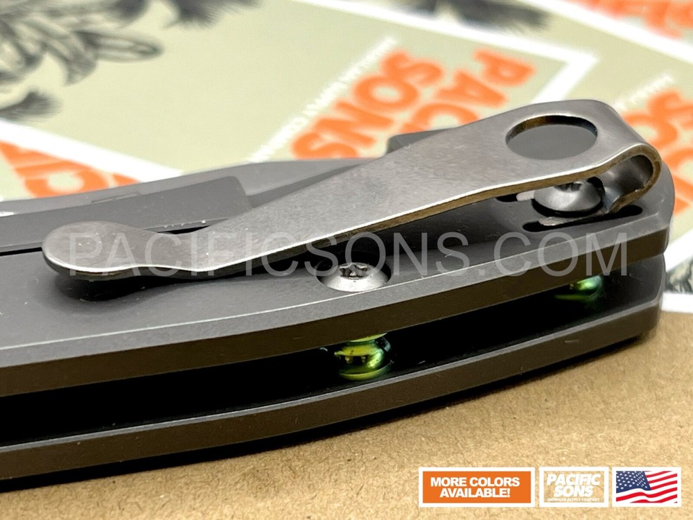 Titanium Deep Carry Conversion Clip For Spyderco Wire Clip Knives - Stone Washed